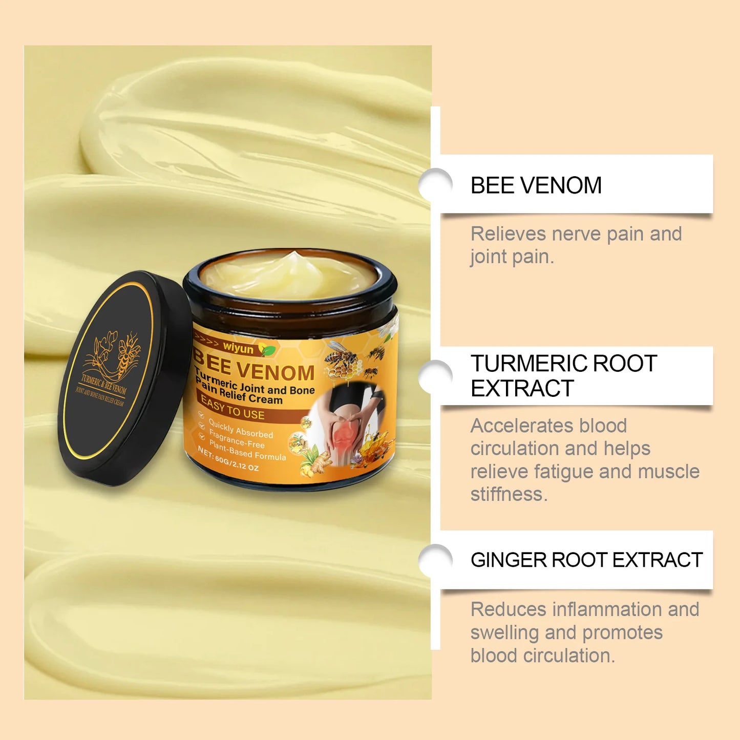 Crème de Traitement Bee Venom – Soulage les Douleurs Articulaires Naturellement & Efficacement